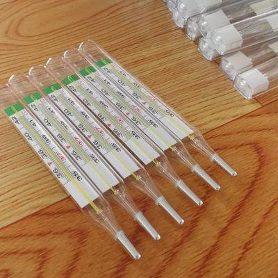 Customized Support Yellow/Blue Glass Thermometer for Measuring Human Body Temperature